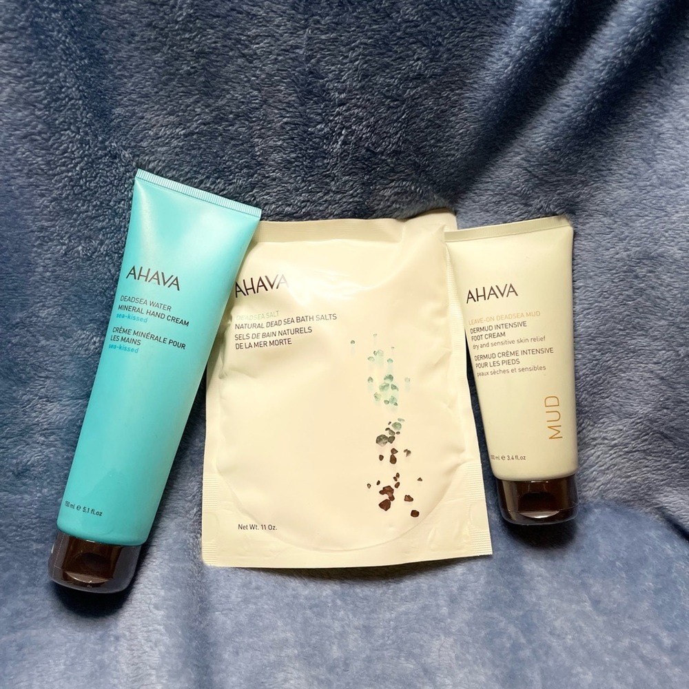AHAVA Body Bundle (Bath Salts, Foot Cream, Hand Cream)